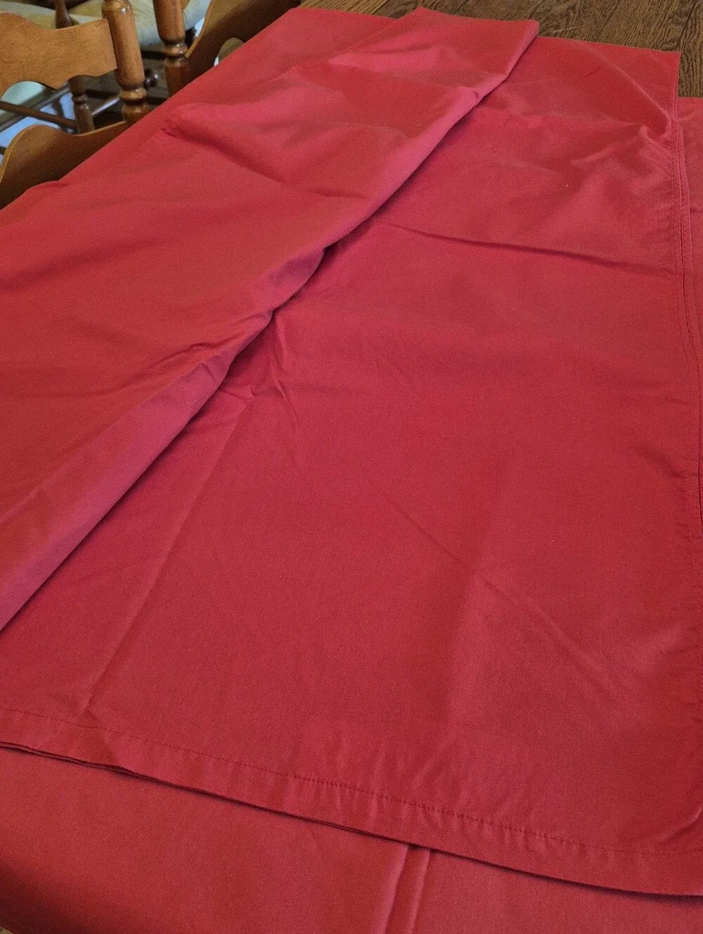 2 Bright Red Fabric Tablecloths - 100